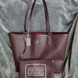Coach Burgandy Tote